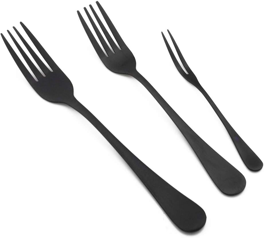 Gugrida Luxury 18/10 Stainless Steel Flatware Set Matte Black Silverware Set