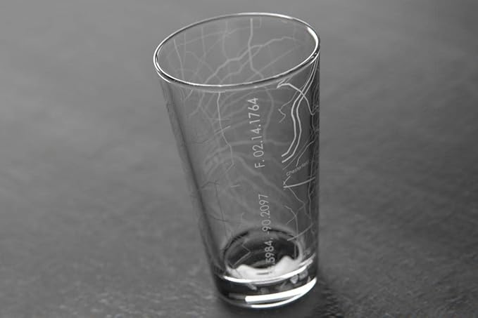 Well Told Engraved St. Louis Missouri Map Pint Glass, Etched Beer Gift (16 oz, Clear) City Map Pint, Custom City Glassware, Gifts For Beer Lovers