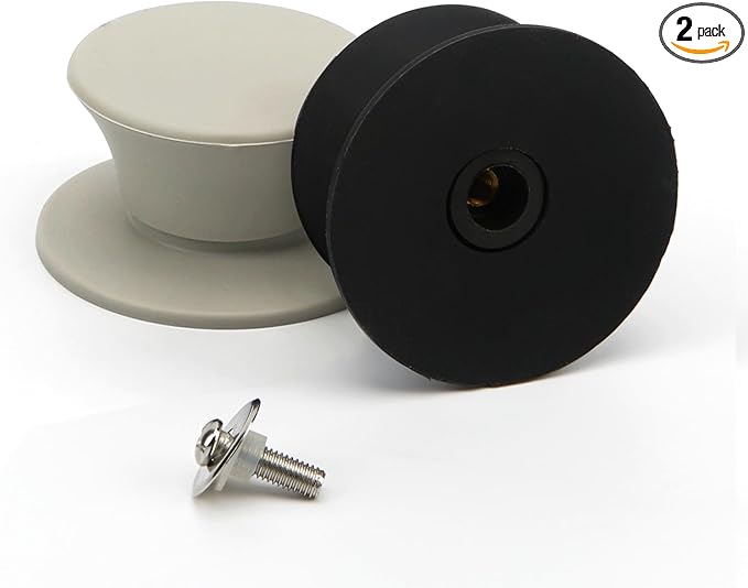 Universal Pot Pan Lids Replacement Knob, Silicone Heat Resistant Pan Cover Holding Handles, BPA Free, Dishwasher Safe, Fits Skillets and Kitchen Cookware Covers 2Pack Black & White