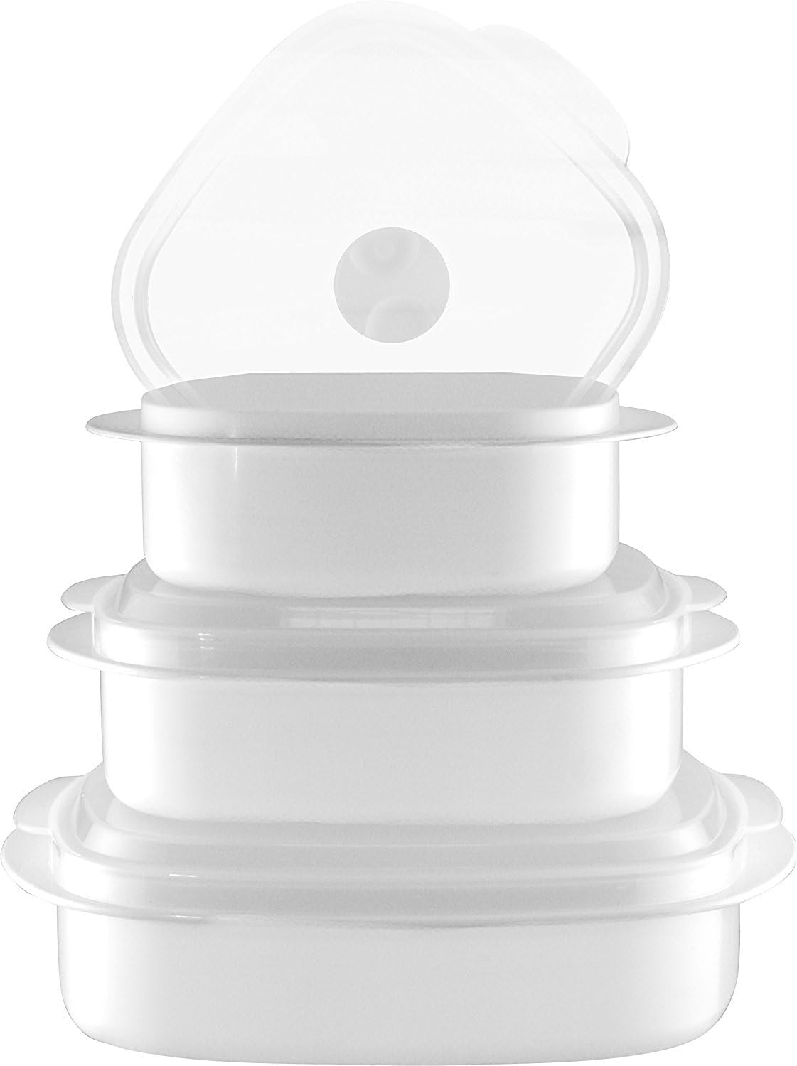 Calypso Basics by Reston Lloyd 6-Piece Microwave Cookware, Steamer and Storage Set, White