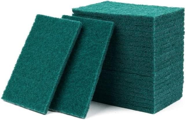 100 Pack Green Scouring Pads 3x4 Inch – Heavy Duty, Non Scratch Scrub Pads Bulk for Kitchen, Dishes, Pots, Pans, Grill & Household Cleaning – Reusable Multipurpose Scrubber Pads
