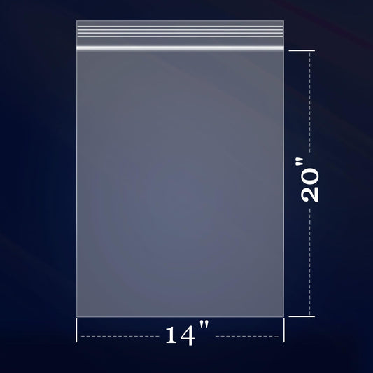 iMailer - 1000 Count - 14" x 20" Large Zip Poly Bags - 2 Mil Clear Reclosable 2 Gallon Zip Bags for Clothing, T-Shirts, Pants
