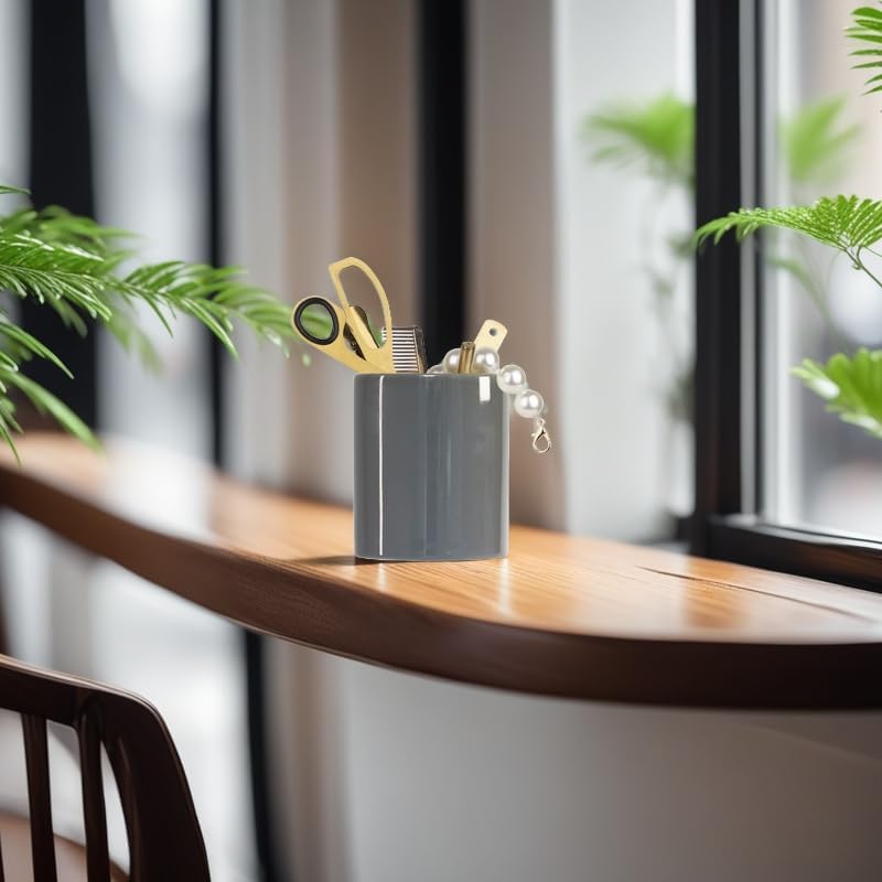 Silverware Holder for Wedding Parties Home Grey Ceramics Silverware Caddy