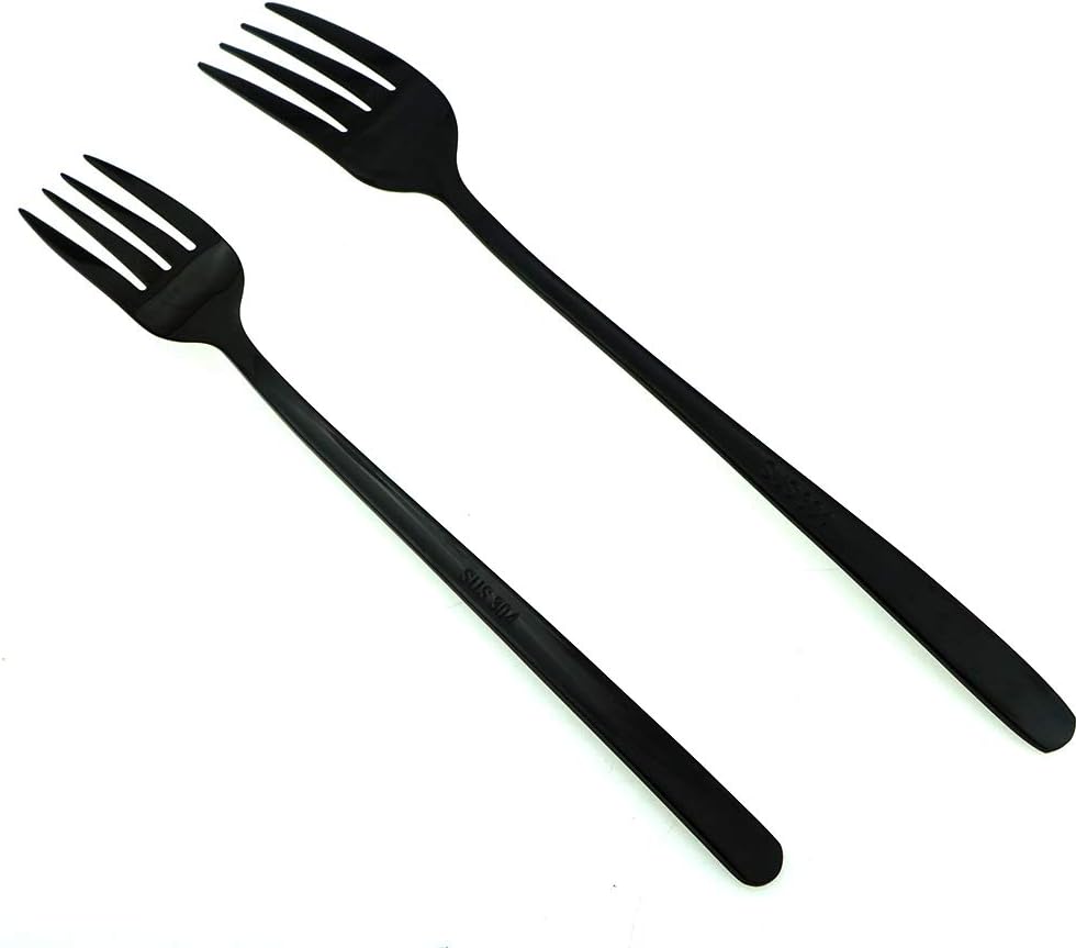 JASHII Mirror Polished Black 20-Piece SUS304 Stainless Steel Flatware Set,Silverware Set Dinner Knife Fork Spoon Dessert Fork Salad Spoon Service for 4