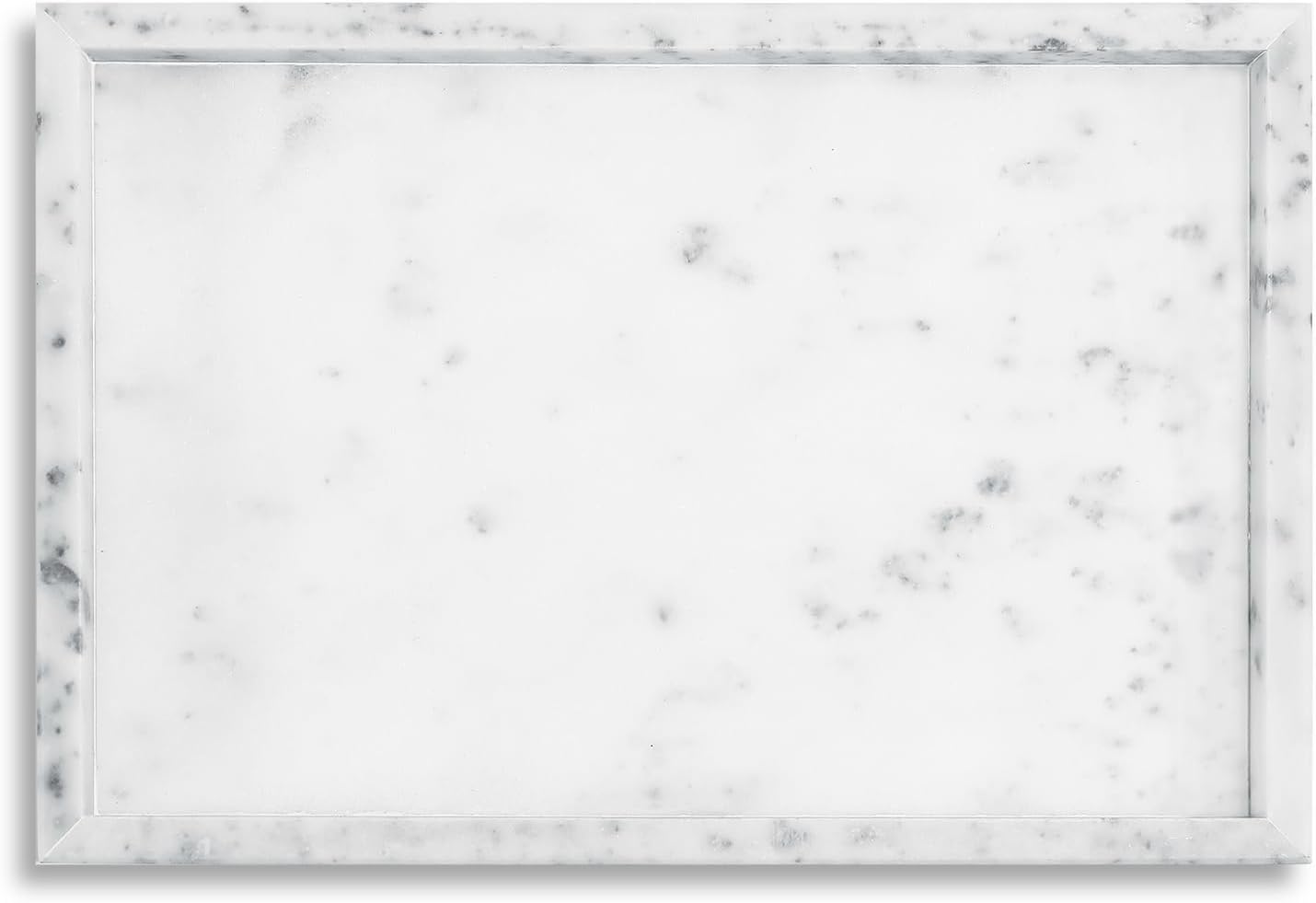 Yew & Tulip Natural Marble Vanity Tray, Nature White Marble with Spots Serving Tray for Bathroom, Kitchen, Vanity, Home Decor, Wedding etc. (12" x 8" x 1.2")