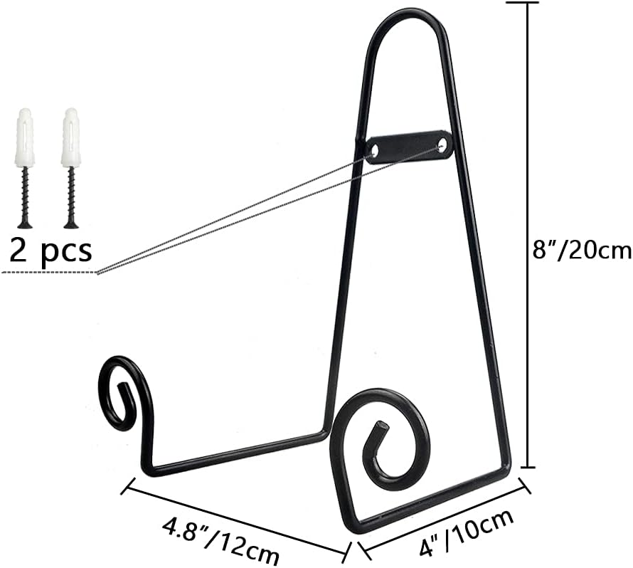YY YEARCHY Plate Stand Holder for Wall Hanging Display Rack Art Hanger Metal Easel Photo Holder Books Bowls Platters