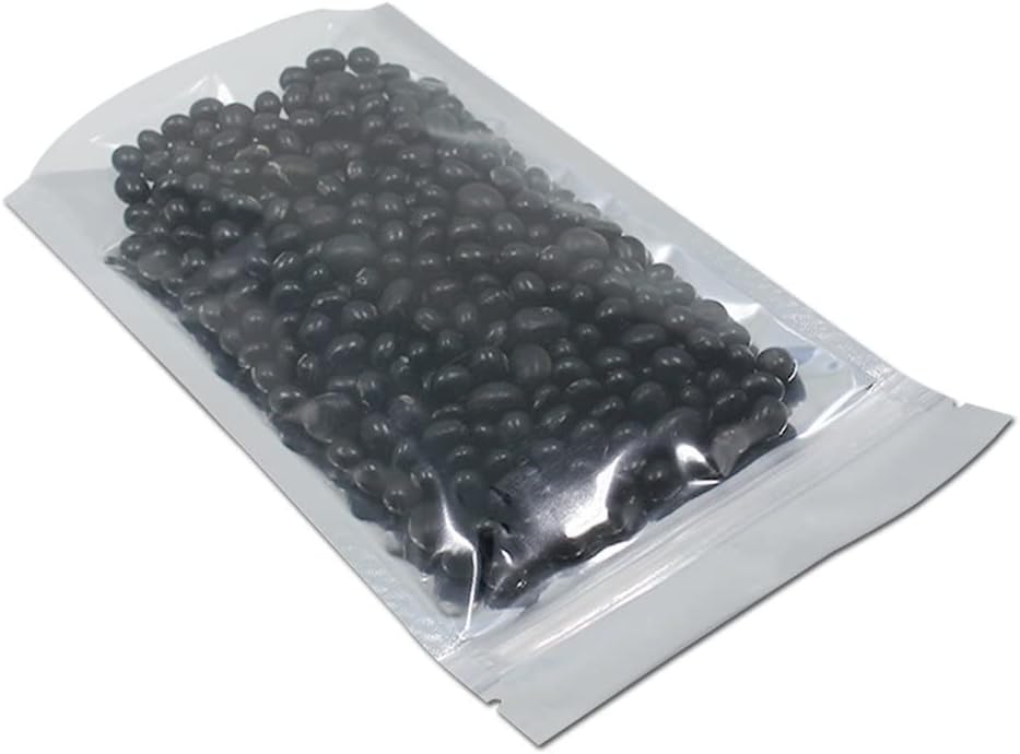 FERENLI 100 Pieces Stand Up Clear Zipper Lock Resealable Aluminum Mylar Foil Plastic Packaging Bag for Zip Heat Sealable Lock with Tear Notch Long Term Food Storage 5.9x8.7 inch