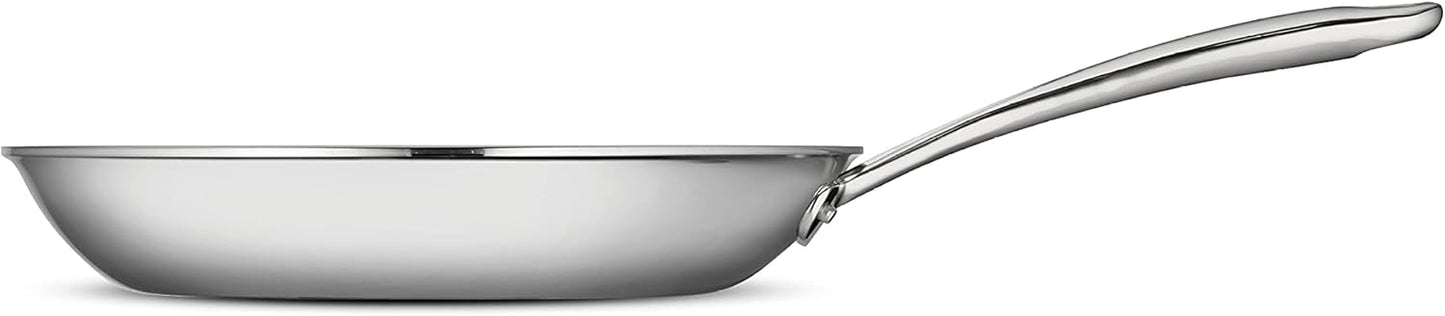 Tramontina Boston Tri-Ply Clad Stainless Steel 10-Inch Frying Pan, Induction-Ready Skillet, Dishwasher-Safe, NSF-Certified