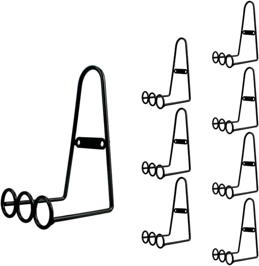 YY YEARCHY Plate Stand Holder for Wall 8 Pieces Hanging Display Rack Art Hanger Metal Easel Photo Holder Books Bowls Platters