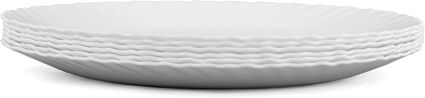 Mintra Home Curly Collection (11.75in Large Plate 6pk, White)