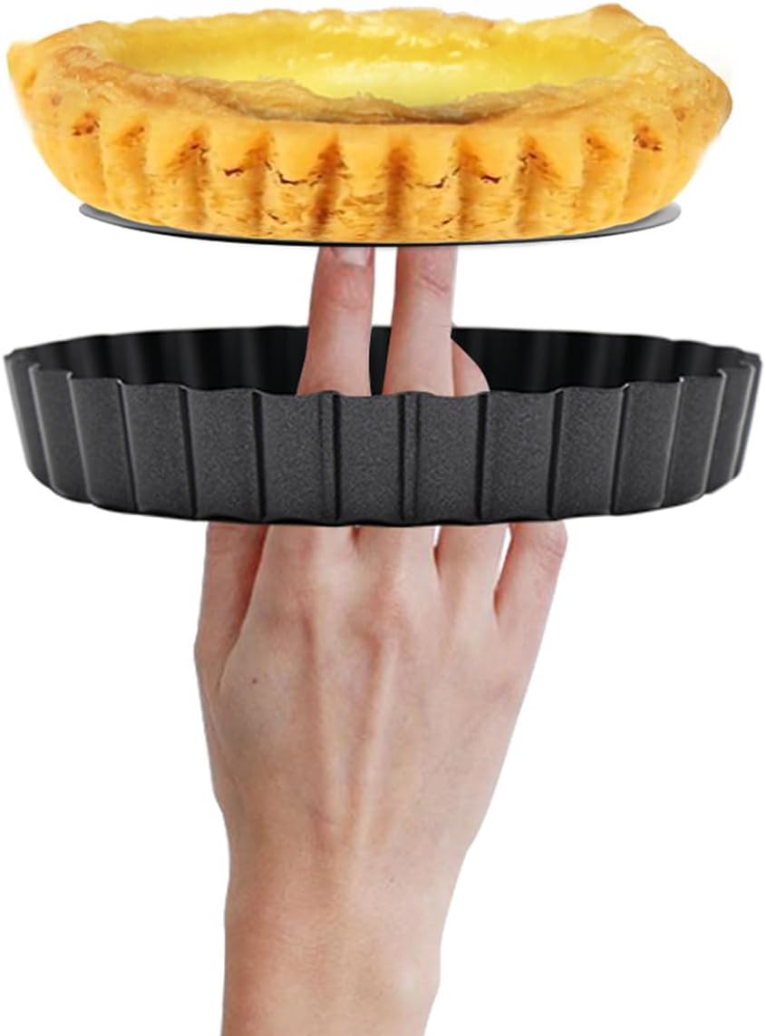 Mantouxixi 12 Packs Egg Tart Mold, Stackable Tart Molds with Removable Bottom, Non-Stick Pan Carbon Steel Pie Cakes Molds, Muffin Cupcake Pudding Baking Cup Maker