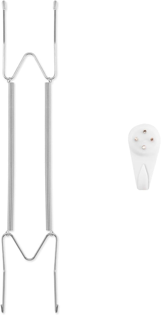 Plate Hangers for The Wall, Suitable for 12-16 inch Decorative Plate, Stainless Steel Wire Plate Holder with Wall Hooks and Rubber tip Protectors, Plate Hangers for Displaying Plates, Platter, Silver