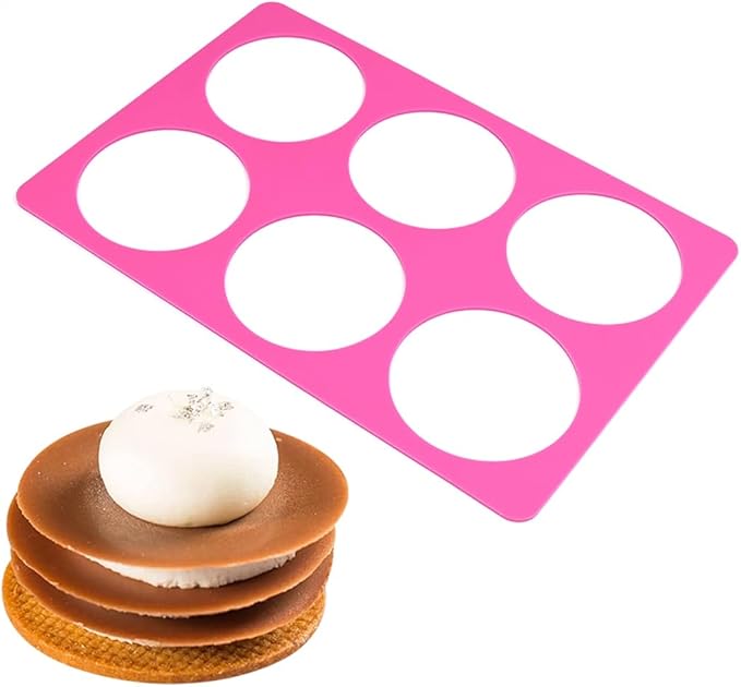 mostsom Round Silicone Chocolate Molds & Lace Stencil Mat, Cheese Chocolate Mold, DIY Cake Decorating Tools, Bakeware Accessories for Candy, Truffle, Cupcake, Wedding, and Kitchen Baking (F_ Round)