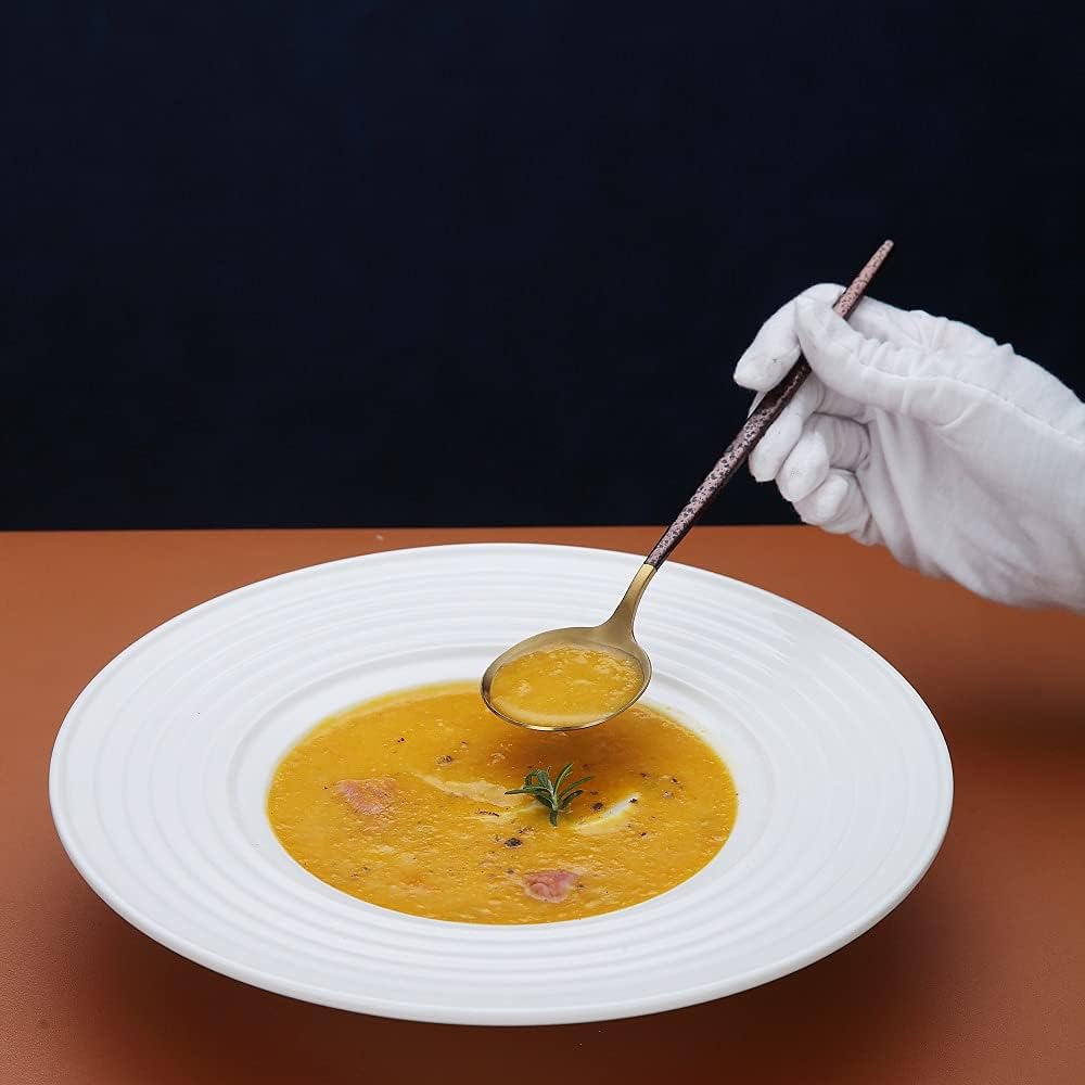 Silverware 20 Pieces, Moon Surface Handle and Matte Gold Head Flatware, Stainless Steel Cutlery Set, Utensils, Service for 4