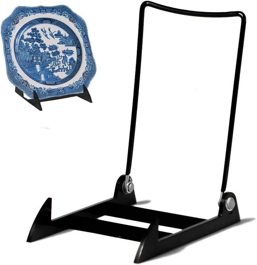 KINGDOM SOLUTIONS MADE IN USA 2-Pack Adjustable Acrylic Easels - Plate Stand - Sturdy Book Stand for Art, Pictures, Plates, Frames - Unique on the Market