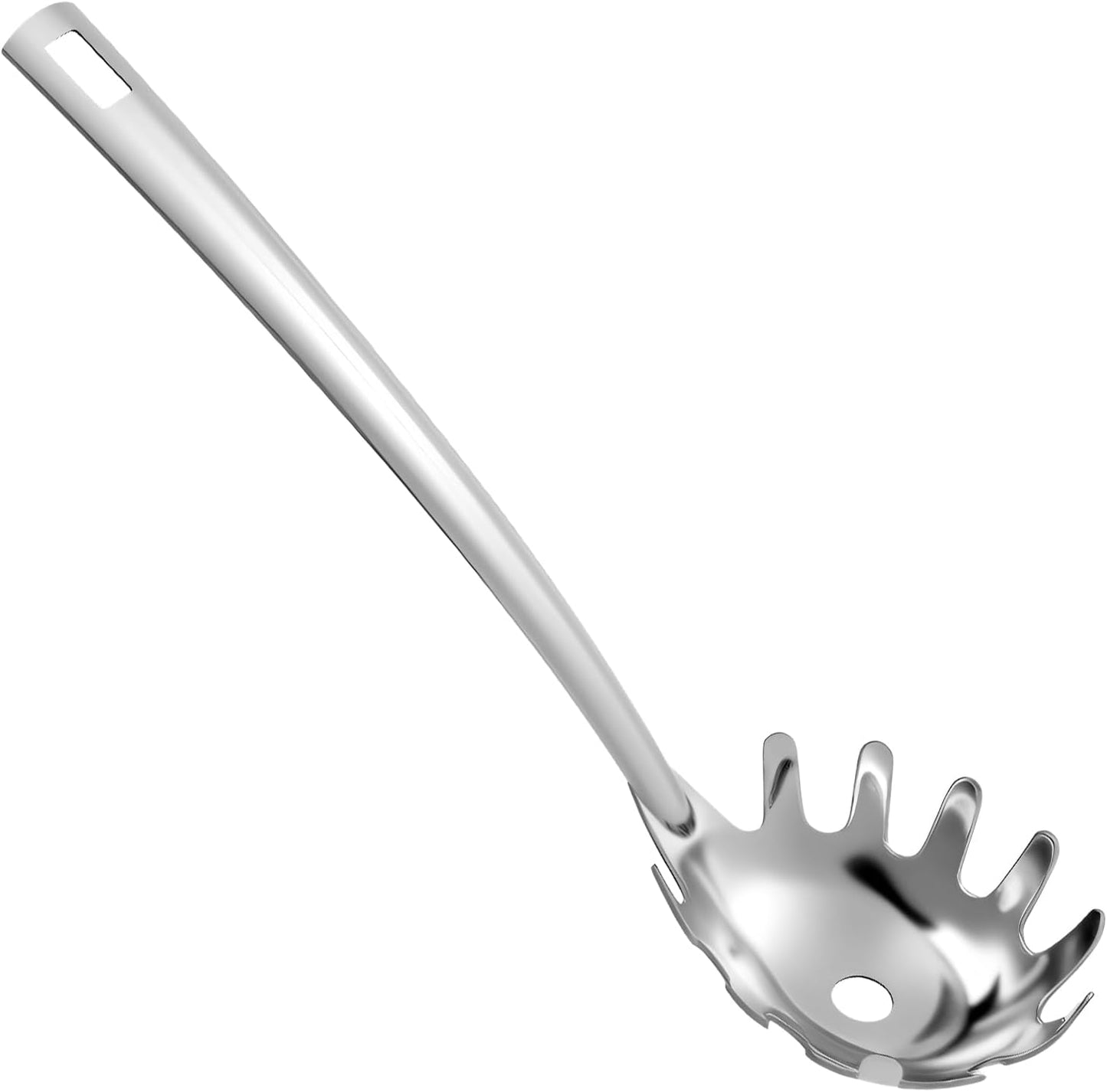 10.2 inch Spaghetti Spoon Server Pasta Spoon with Teeth Stainless Steel Pasta Spoons Spaghetti Server Utensil Stainless Steel Cooking Utensils Spoons Classic Dishwasher Safe