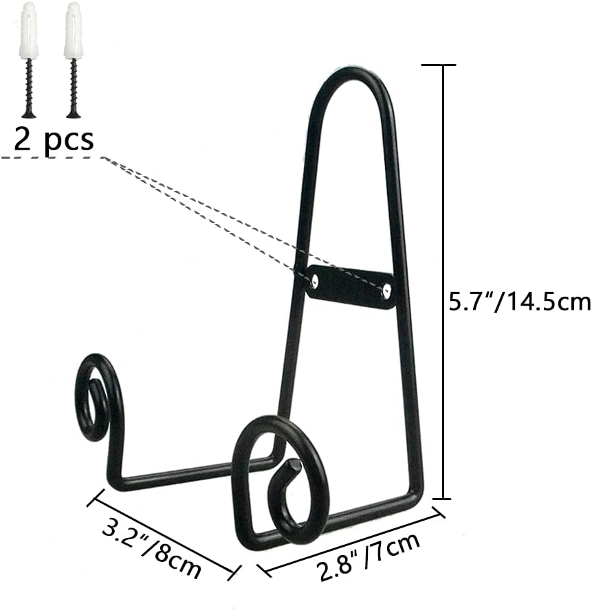 YY YEARCHY Plate Stand Holder for Wall 8 Pieces Hanging Display Rack Art Hanger Metal Easel Photo Holder Books Bowls Platters