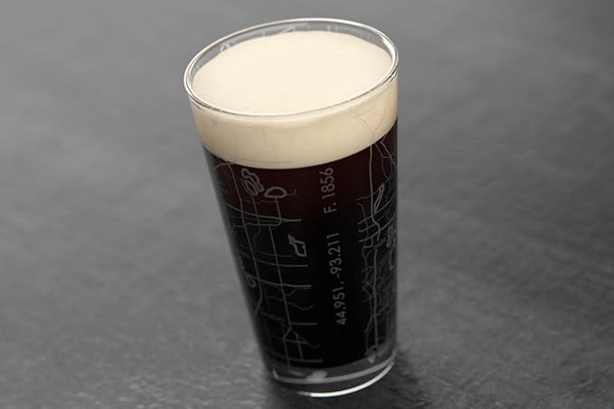 Well Told Engraved Minneapolis Minnesota Map Pint Glass, Etched Beer Gift (16 oz, Clear) City Map Pint, Custom City Glassware, Gifts For Beer Lovers