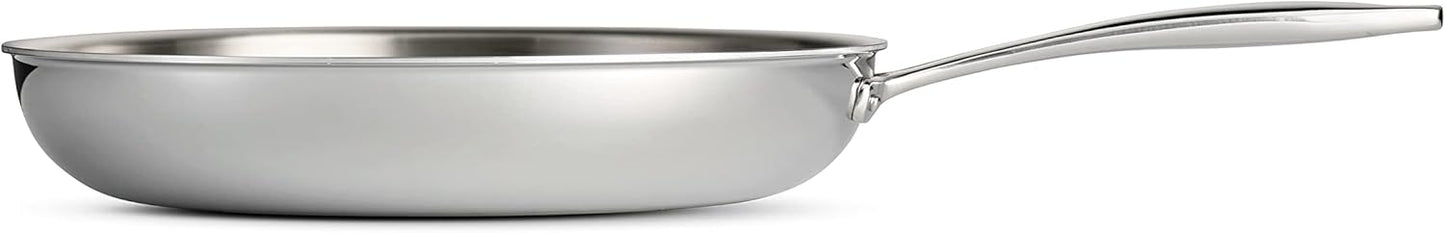 Tramontina Signature Tri-Ply Clad Stainless Steel 12-Inch Large Frying Pan, Induction-Ready Skillet, Dishwasher-Safe, NSF-Certified, Made in Brazil