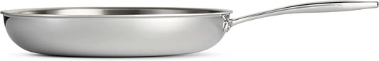 Tramontina Signature Tri-Ply Clad Stainless Steel 12-Inch Large Frying Pan, Induction-Ready Skillet, Dishwasher-Safe, NSF-Certified, Made in Brazil