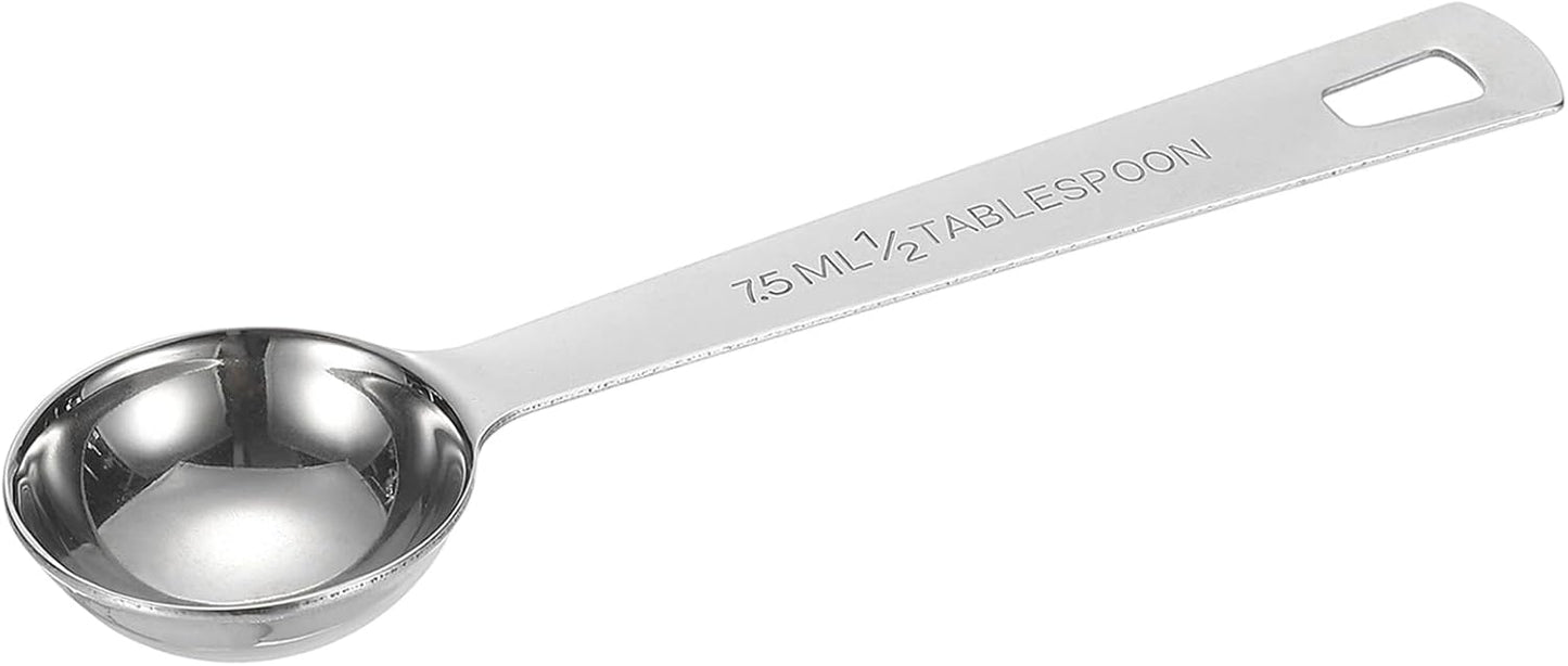 PATIKIL 1pcs 7.5ml Tablespoon Measuring Spoon, 1/2 Tbsp Measuring Spoon Stainless Steel Individual Measure Scooper Only for Ground Coffee Loose Tea Powder