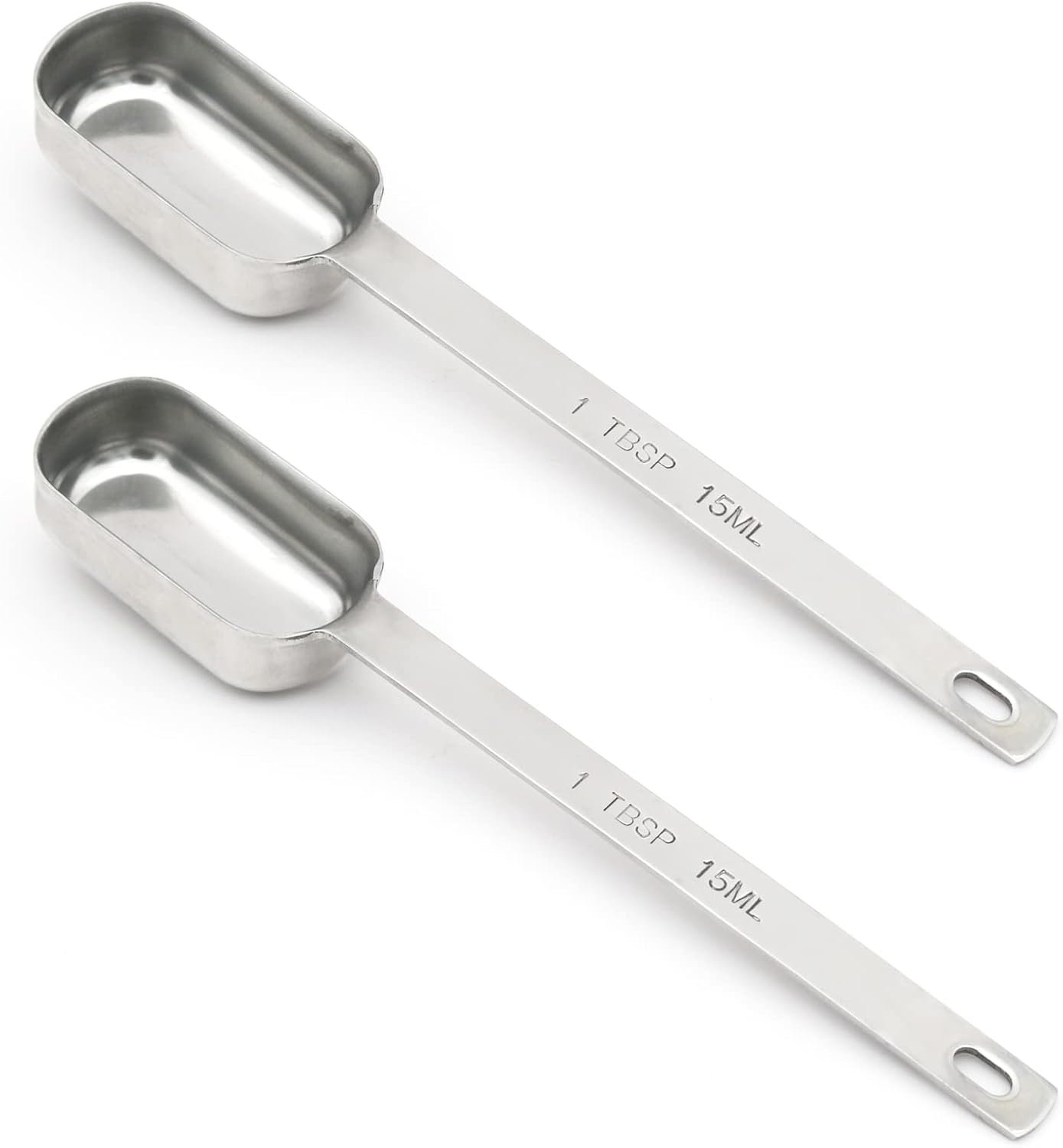 2PCS 1tbsp (3tsp, 15ml, 1/2oz) Single Measuring Spoon, Stainless Steel Long Handle Individual Teaspoons Only