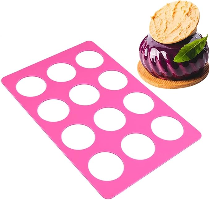 mostsom Round Silicone Chocolate Molds, Cheese Chocolate Mat, Cookie Stencil Chablon Molds, Cake Decorating Tools, Bakeware Accessories for DIY Baking & Kitchen Decor (D_ Round)