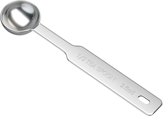 1PCS 1/2 Tsp(1/6tbsp, 2.5ml) Single Measuring Spoon, Stainless Steel Individual Measure Scoop Only