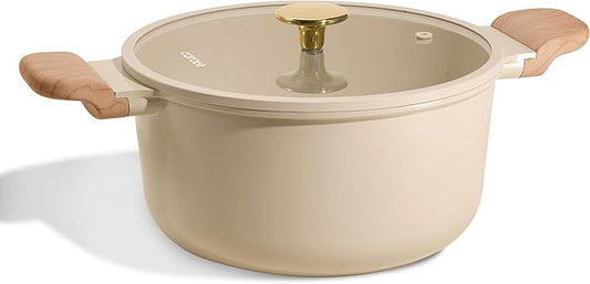 CAROTE 5 Qt Nonstick Stock Pot with Lid Soup Pot, Ceramic 5 Quart Casserole with Lid, Easy to Clean Non Stick Cooking Pot Cookware PFOA Free, Ceramic Oatmeal