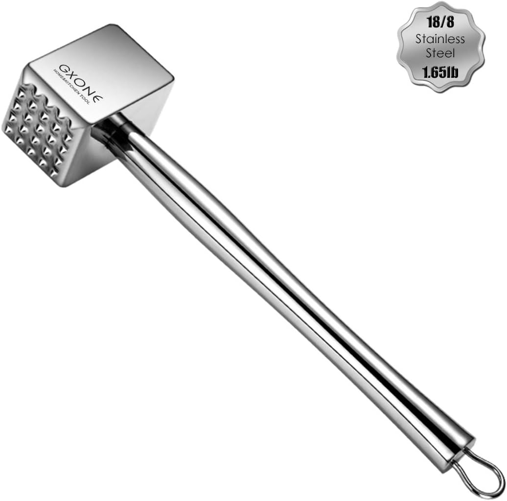 Meat Tenderizer,304 Stainless Steel Heavy Sturdy Meat Mallet/Pounder/Hammer Tool(1.65lb)