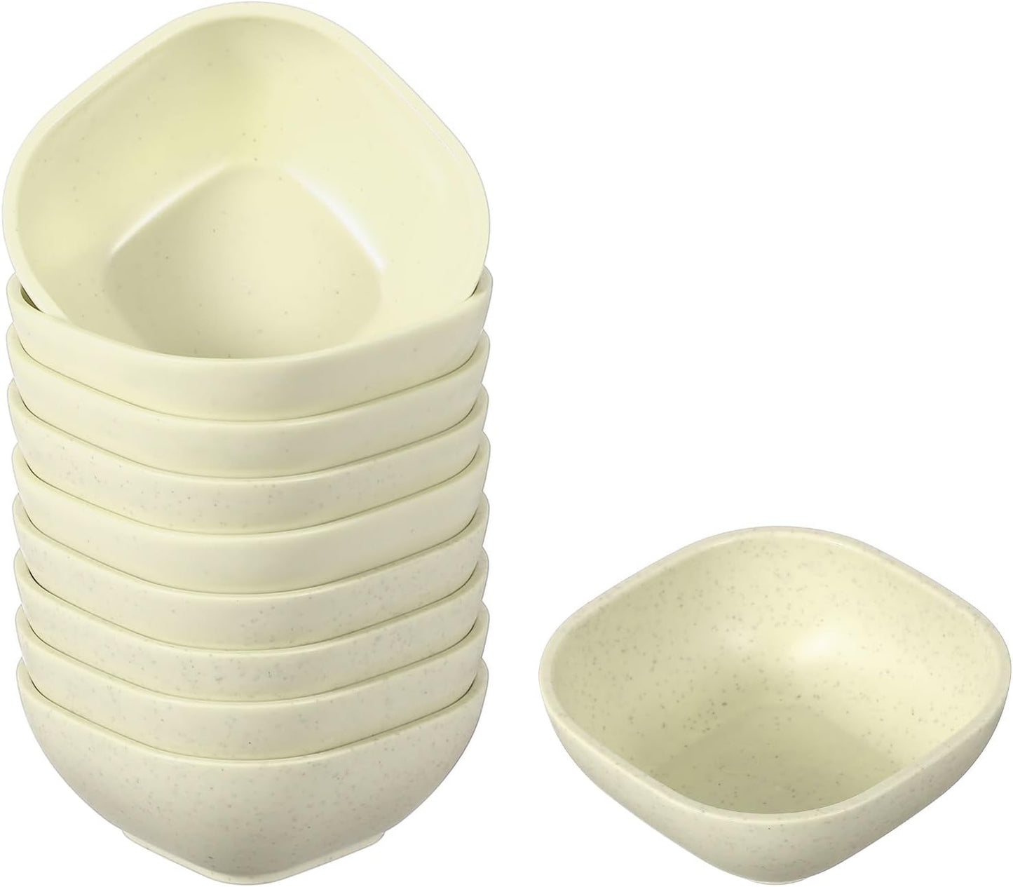 uxcell 10pcs Straw Dipping Bowls, Unbreakable Prep Bowls, Small Dessert Bowls for Side Dishes Snacks Fruits Appetizers, Beige