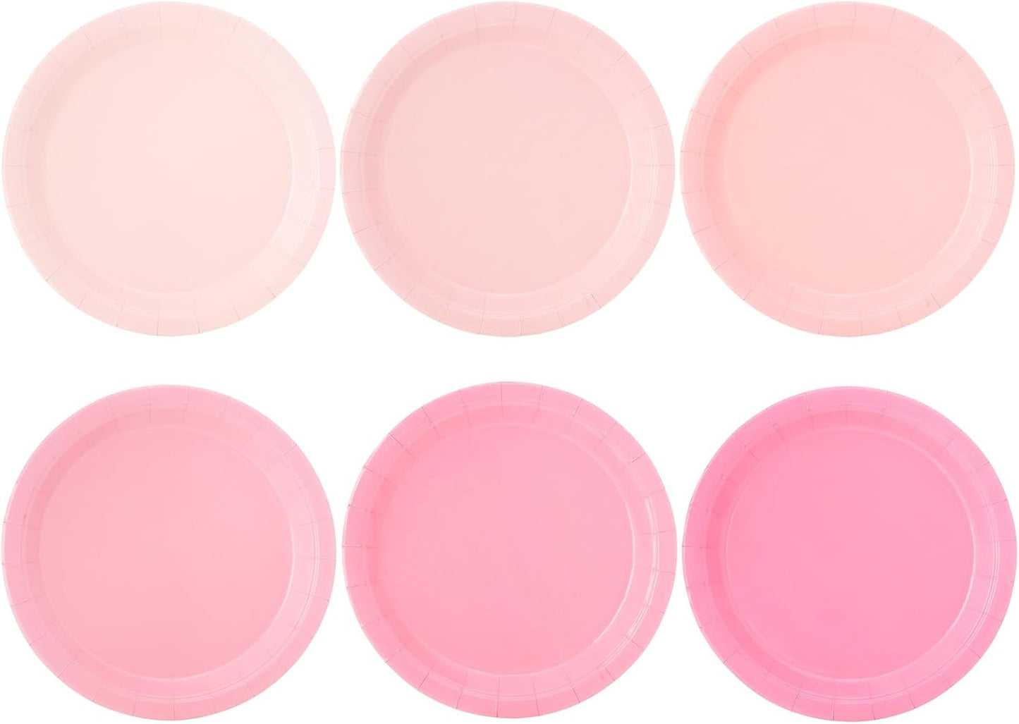 48 Pcs Pink Party Disposable Paper Plates, 9" Cute Pink Dessert Baby Bridal Shower Dinner Birthday Cake Paper Plates for Party Bridal Baby Girl Shower Wedding Supplies