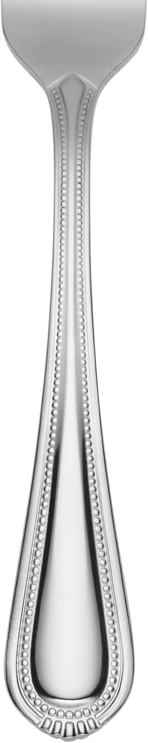 Oneida Silverware Set For 8, Countess 45-Piece Everyday Flatware Set with Serving Utensils, Service For 8, Bead Pearl, 18/0 Stainless Steel, Dishwasher Safe,Knives Spoons & Forks Set (Silver 45 Piece)