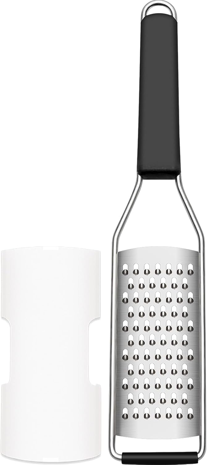 Cambom Cheese Grater Lemon Zester, Graters for Parmesan Cheese, Lemon, Citrus, Garlic, Nutmeg, Chocolate, Fruits, Vegetables, Ginger, Vegetable & Cheese Shredder with Stainless Steel Coarse Blade