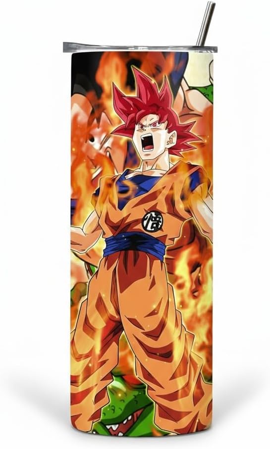 Alpha Printing Tumblers 20oz with Straw- Goku Super Saiyan