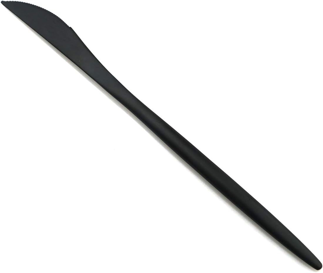 Gugrida 20-Piece Matte Black Flatware Set, 18/10 Stainless Steel, Includes Dinner Knife, Spoon, Fork, Salad Fork, Dessert Spoon, Straw, Dishwasher Safe, Modern Style