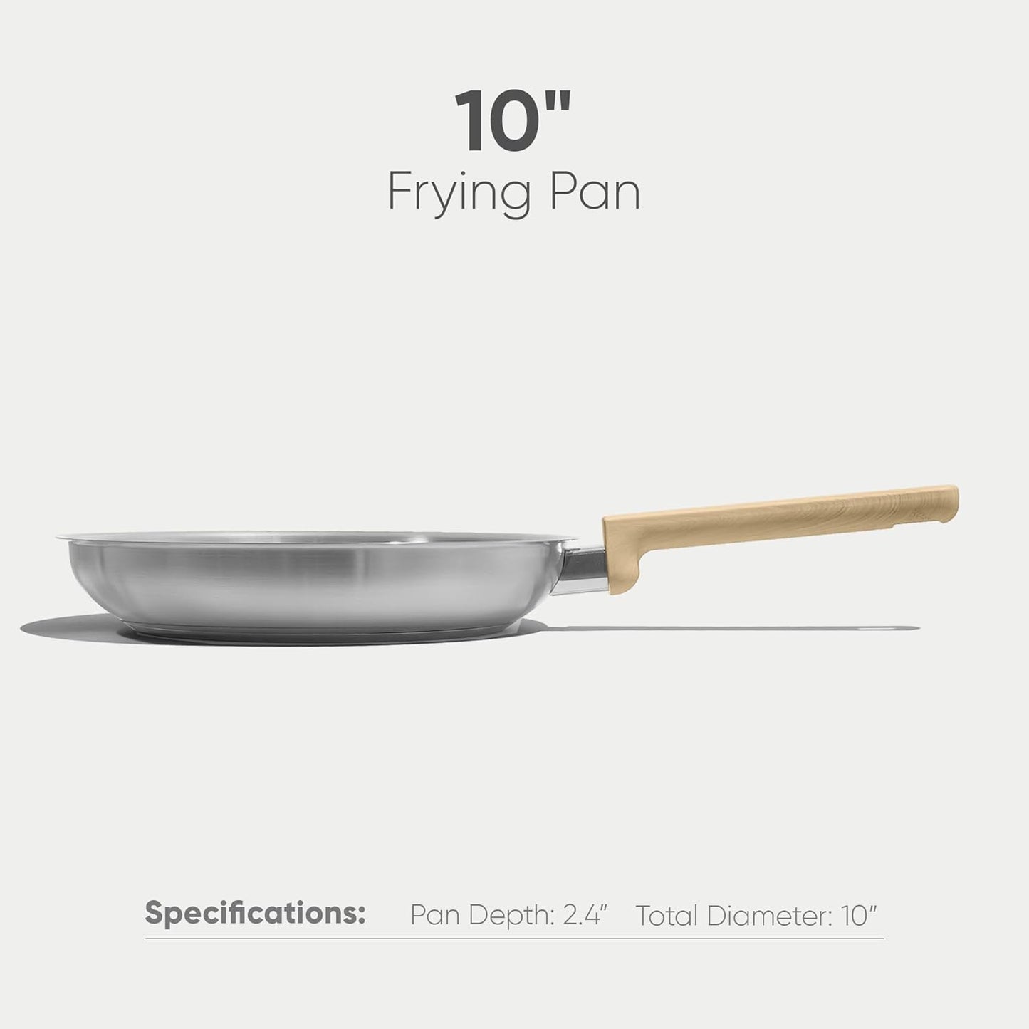 CAROTE 10" Stainless Steel Frying Pan, Non-Toxic Fry Pan Egg Pan Omelet Pan,Fast & Even Heat, Induction, Ceramic and Gas Cooktops Compatible