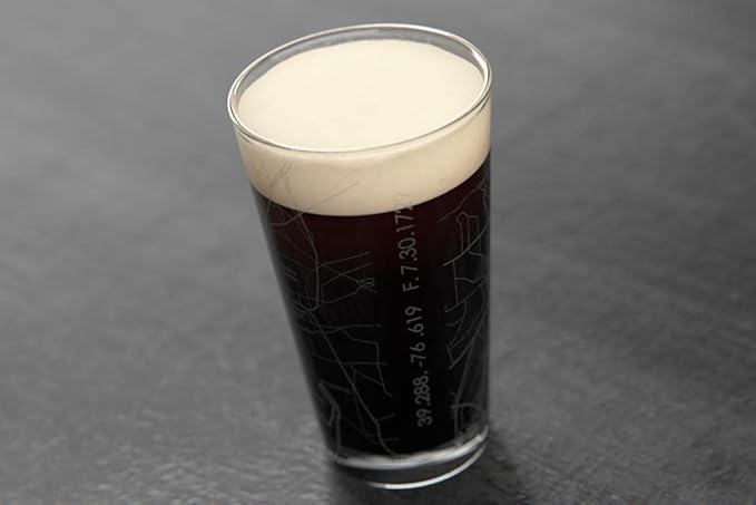 Well Told Engraved Baltimore Maryland Map Pint Glass, Etched Beer Gift (16 oz, Clear) City Map Pint, Custom City Glassware, Gifts For Beer Lovers