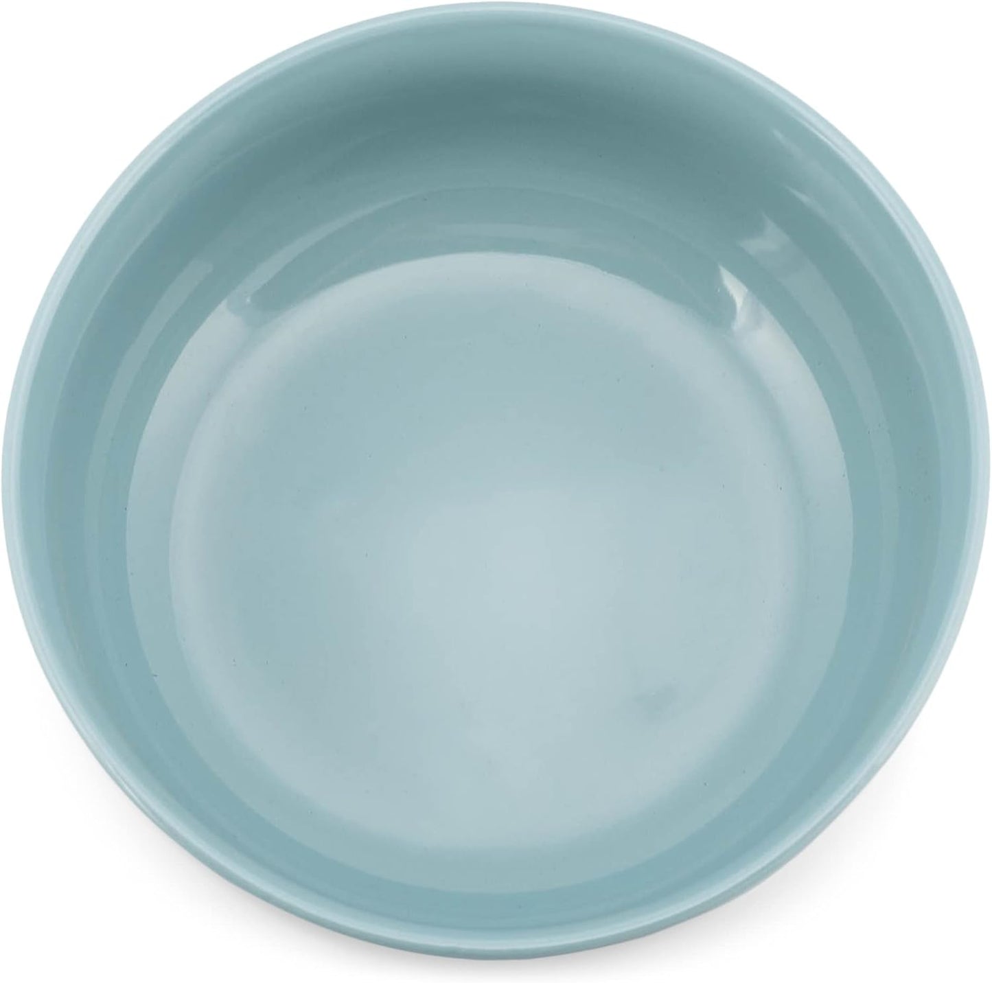 Elanze Designs Bistro Glossy Ceramic 8.5 inch Large Serving Bowls Set of 2 - Perfect for Multiple Everyday Uses: Pasta, Salad, Ramen, Soup, Popcorn, Noodles, Cereal and Mixing Bowls, Ice Blue