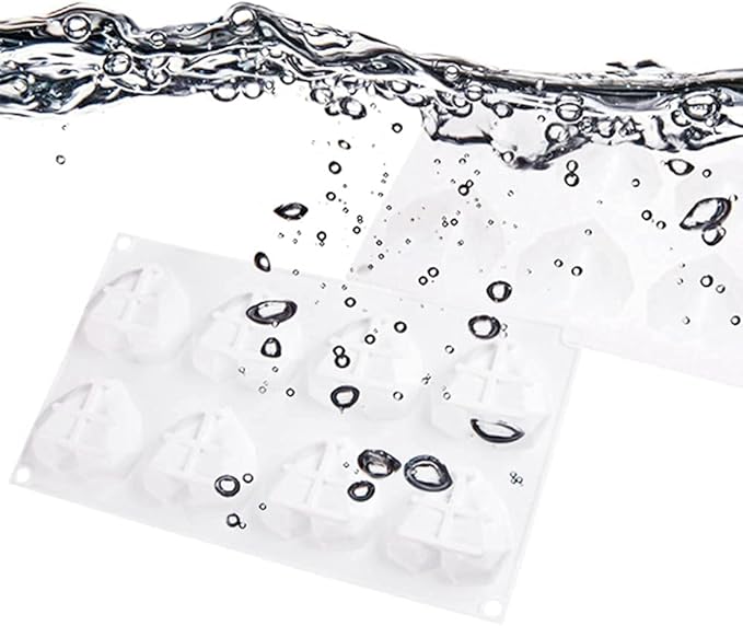 8 Cavity Diamond Love Heart-Shaped Silicone Molds for Sponge Cakes Mousse Chocolate Dessert Bakeware Pastry Mould