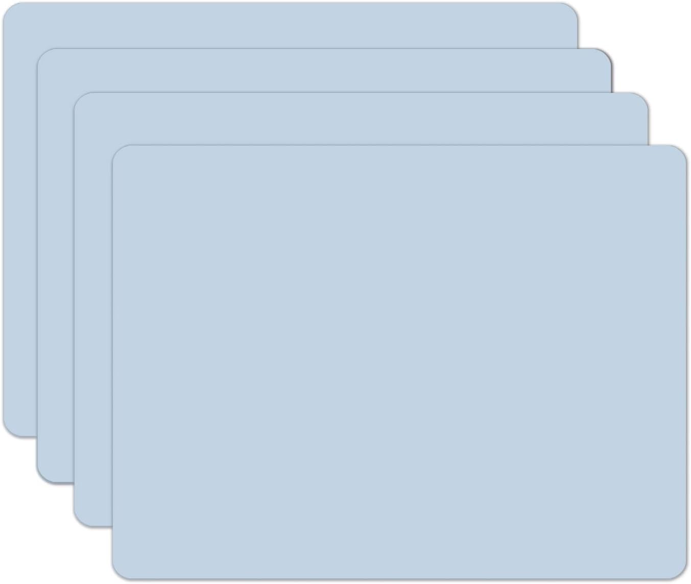 Silicone Placemats, Food-Grade Non-Slip Waterproof, Dining, Stain Resistant, Countertop Protector, Kitchen Counter Mat, Heat Resistant, Baking mat Dishwasher Safe (15.7x11.8Inch-4pack, Blue)