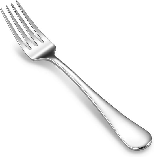 KEAWELL Premium Fine Verona 4-Piece 7.4 inch Fork Set – 18/10 Stainless Steel, Heavy-Duty Mirror-Finished Silverware for Elegant Everyday Dining and Entertaining (4, Salad Forks)