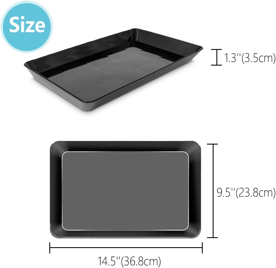 Serving Tray Platter, 4 Pcs Food Tray for Veggie Fruit Snack Dessert Cookie Cheese, Food Trays for Party Supplies Display, Plastic Platters for Serving Food, Large Trays, BPA Free