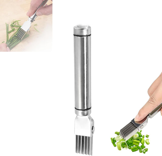 Shred Silk The Knife, 2025 Green Onion Cutter Stainless Steel Chopped Kitchens Slicing Tool Cutter for Vegetables Onion Garlic, Multifunctional Kitchen Food Vegetable Cutter Kitchen Gadget (A 1Pack)