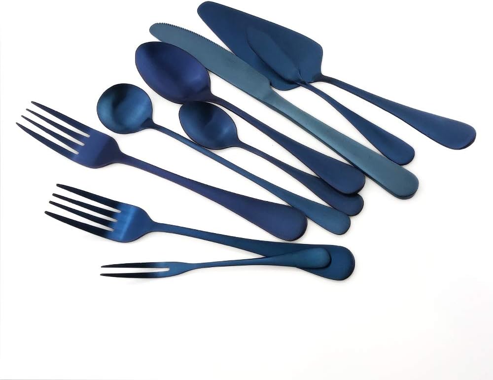 Gugrida Luxury 18/10 Stainless Steel Flatware Set Matte Black Silverware Set