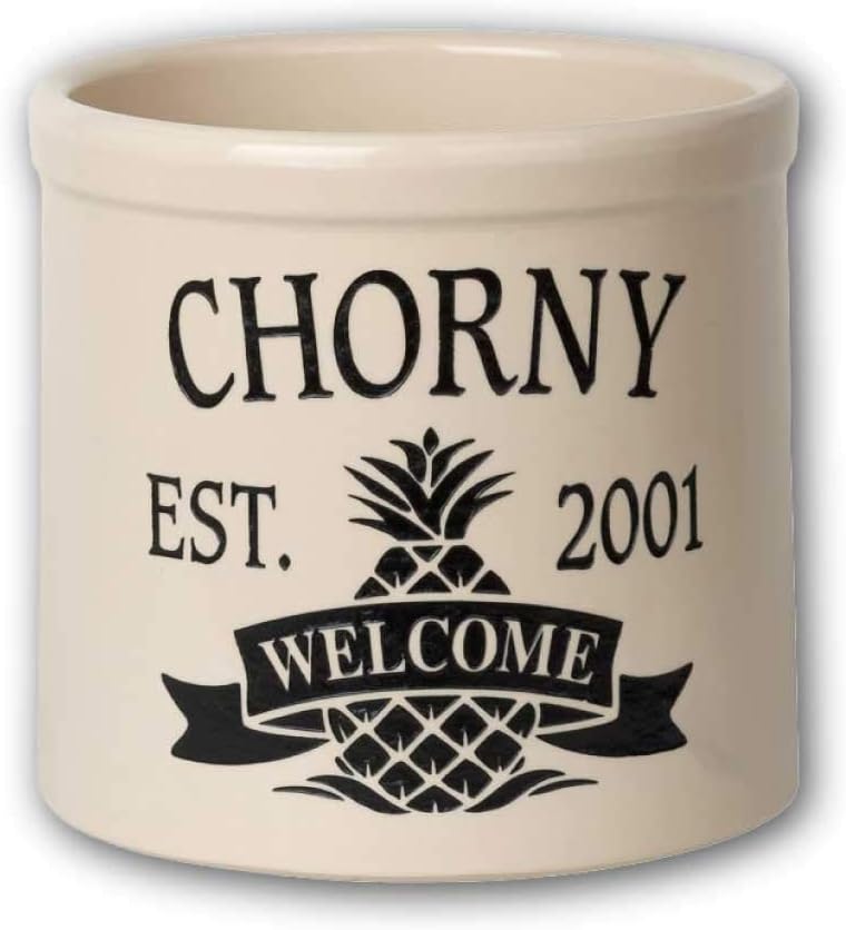 RAINBEAM Rustic Pineapple 2 Gallon Personalized Pineapple Ceramic Food Storage Container