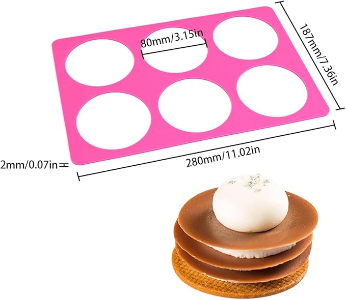mostsom Round Silicone Chocolate Molds & Lace Stencil Mat, Cheese Chocolate Mold, DIY Cake Decorating Tools, Bakeware Accessories for Candy, Truffle, Cupcake, Wedding, and Kitchen Baking (F_ Round)