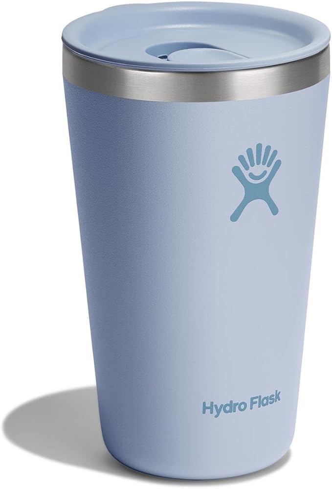 Hydro Flask All Around Tumbler Press-In Lid, Insulated Travel Mug, Stainless Steel Coffee Cup 16 Oz Surf Blue