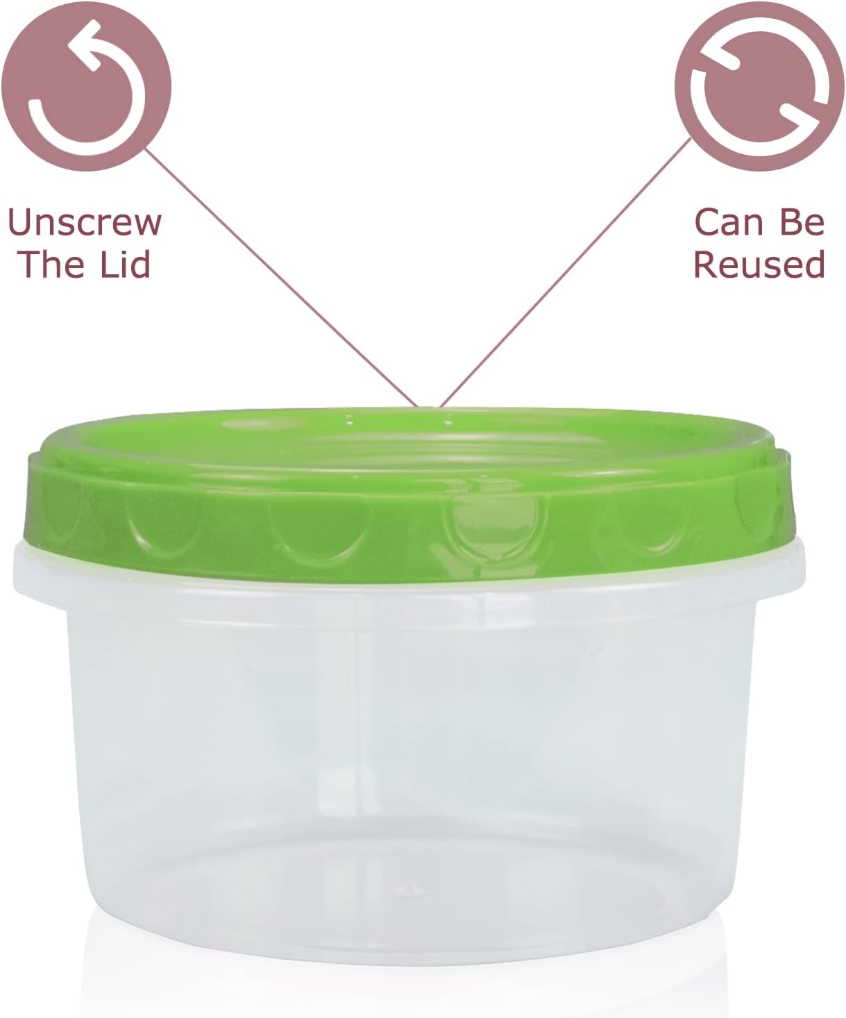 8 Ounce reuseable small plastic freezer storage container jars with screw lid for food snacks lunch(16Pcs, Green)