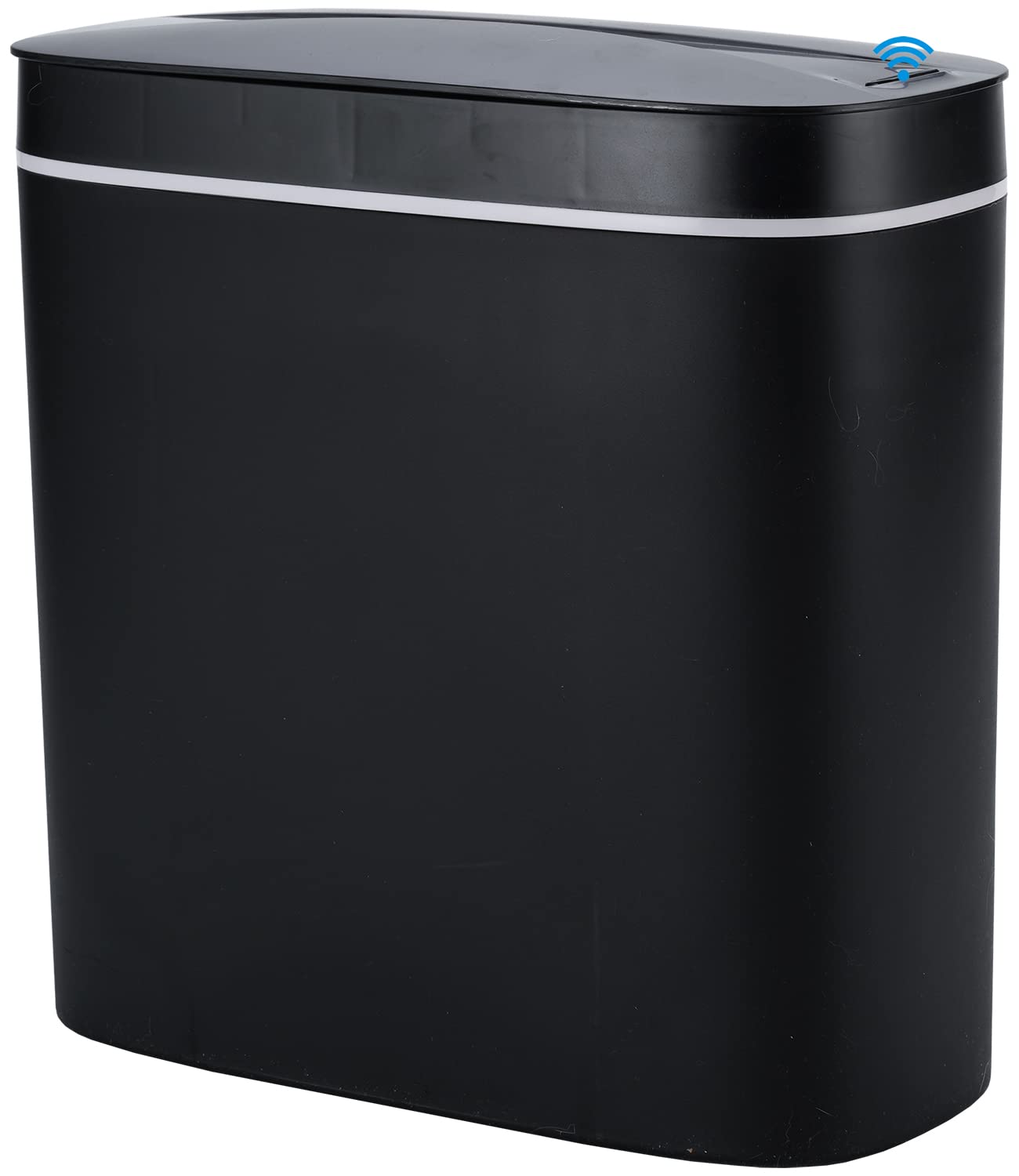 Sooyee 14 litres Automatic Bathroom Trash Can with lid,3.6 Gallon Touchless Trash Can or Kick for Kitchen,Office,Bedroom,Bathroom,Living Room,Black